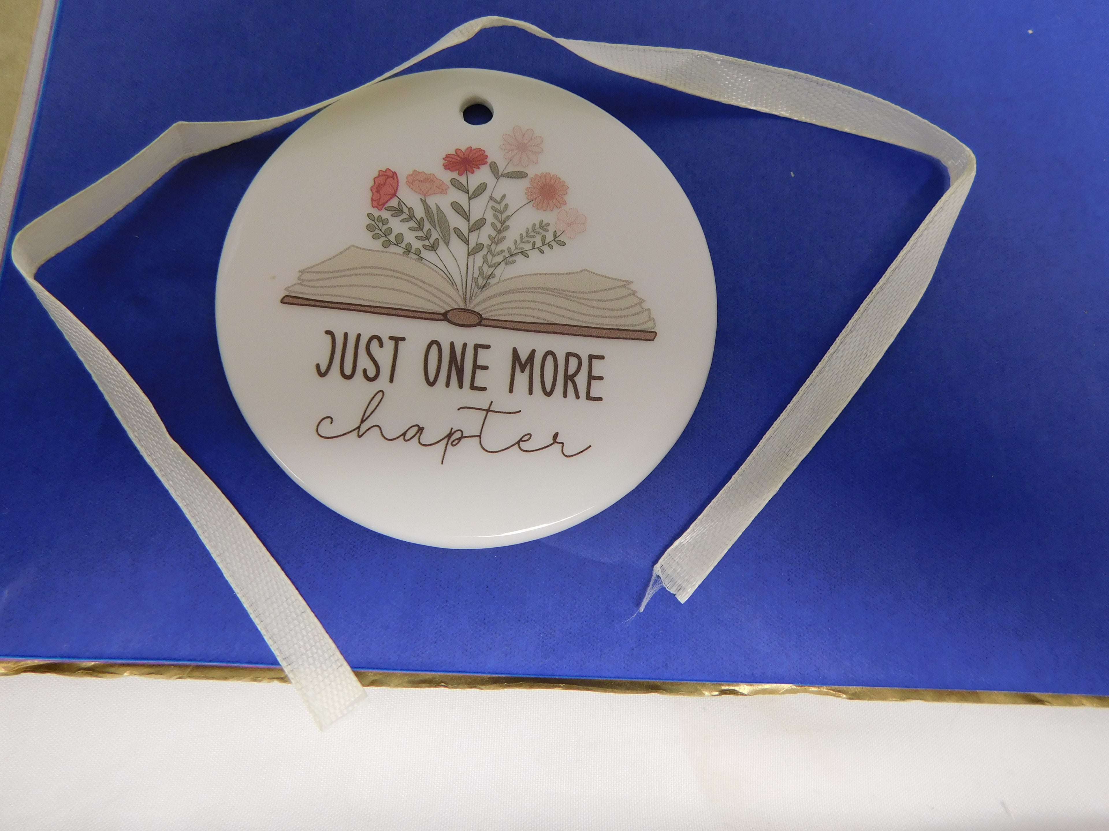 Ceramic Book Lover Ornament
