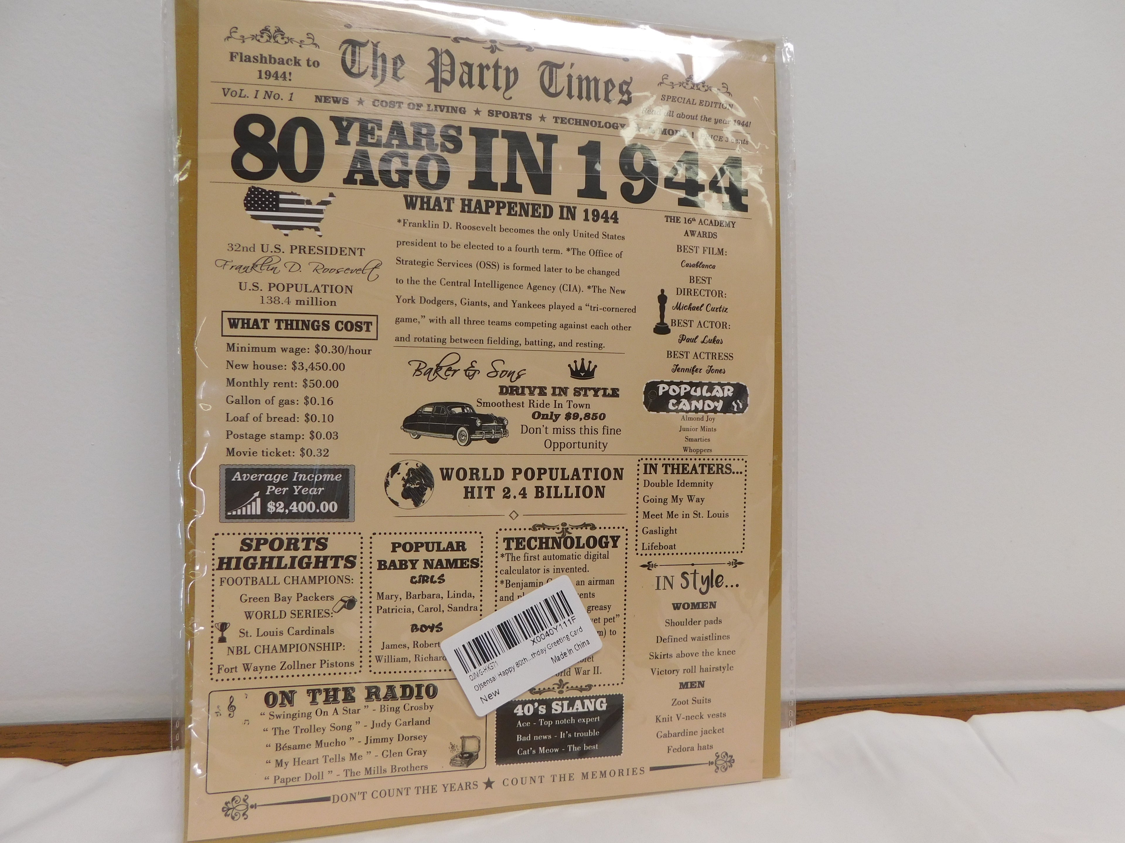 Happy Birthday Card 1944