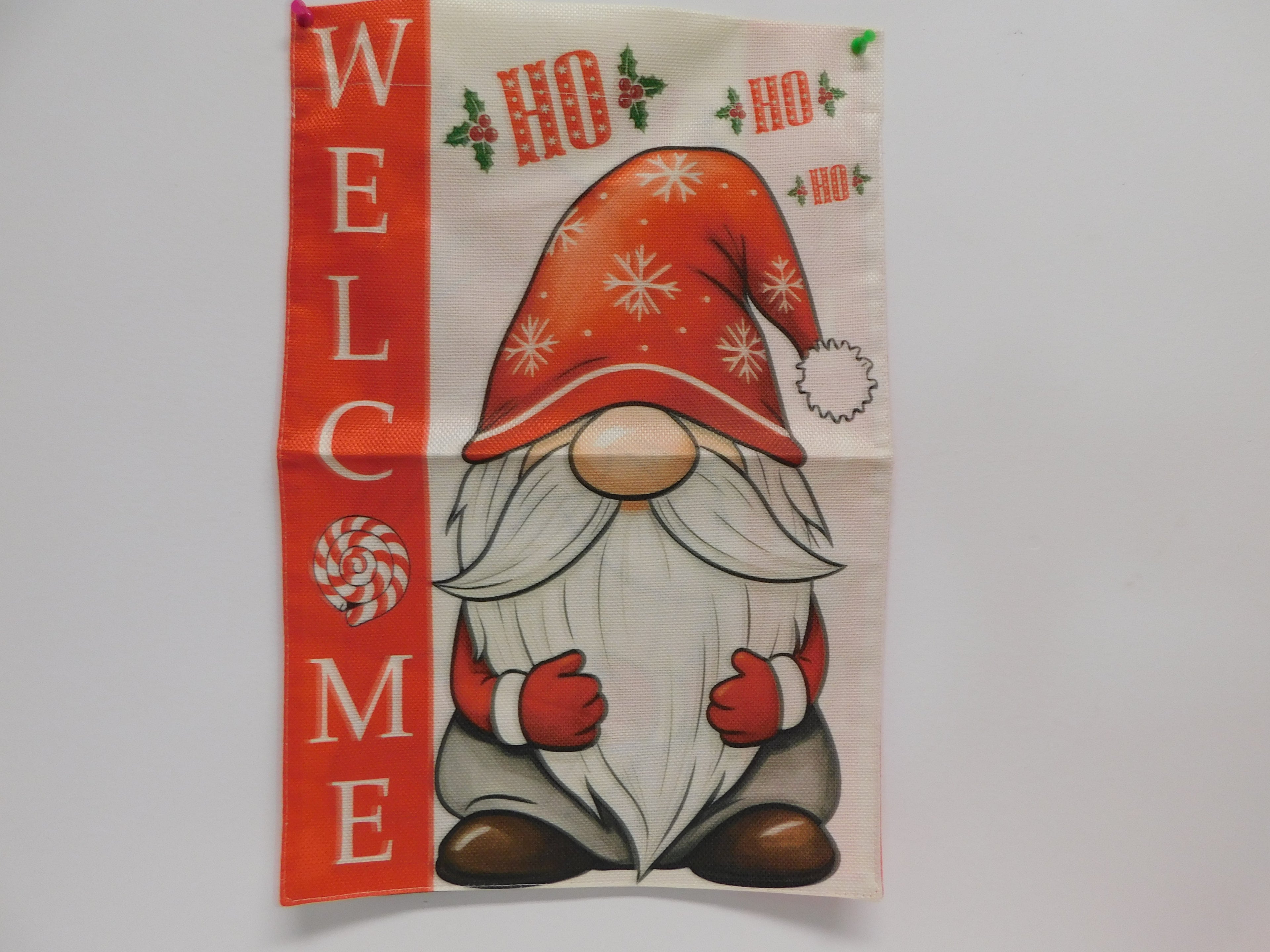 Welcome Christmas Gnome Garden Flag