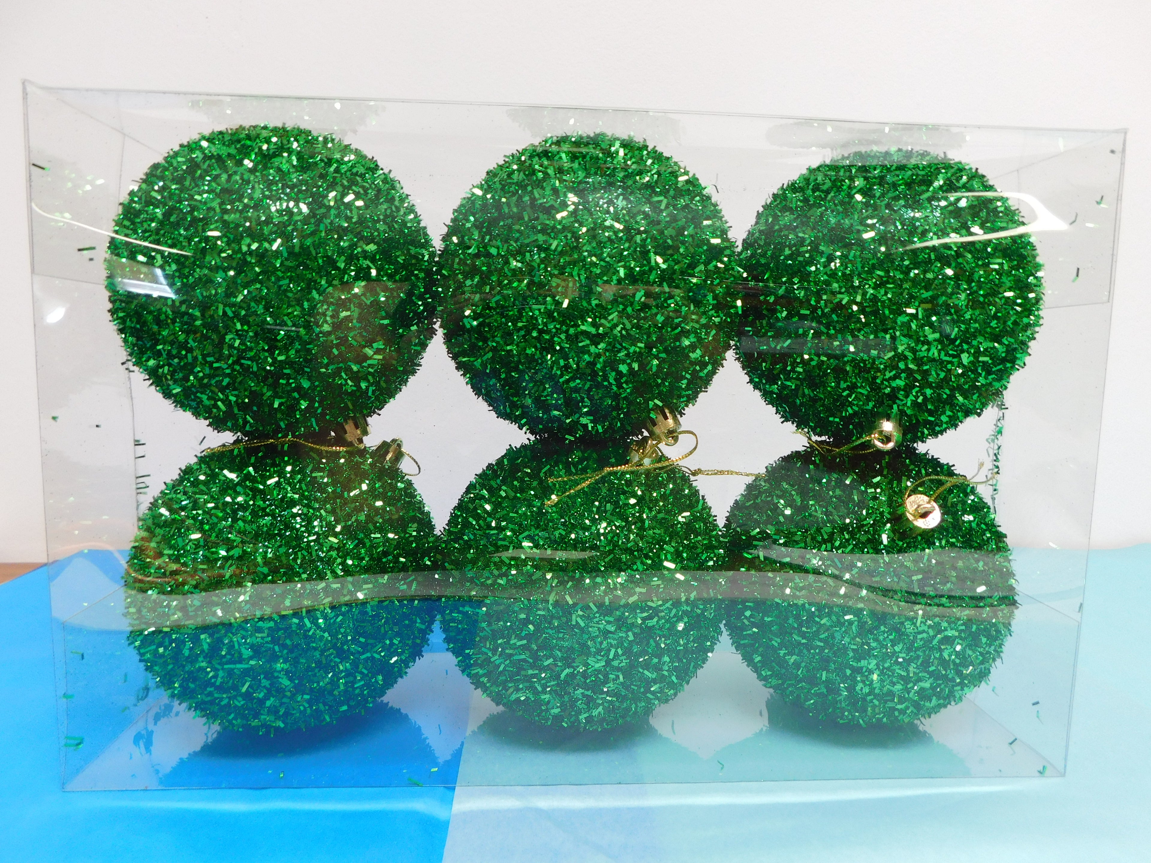 6 Green Ornaments