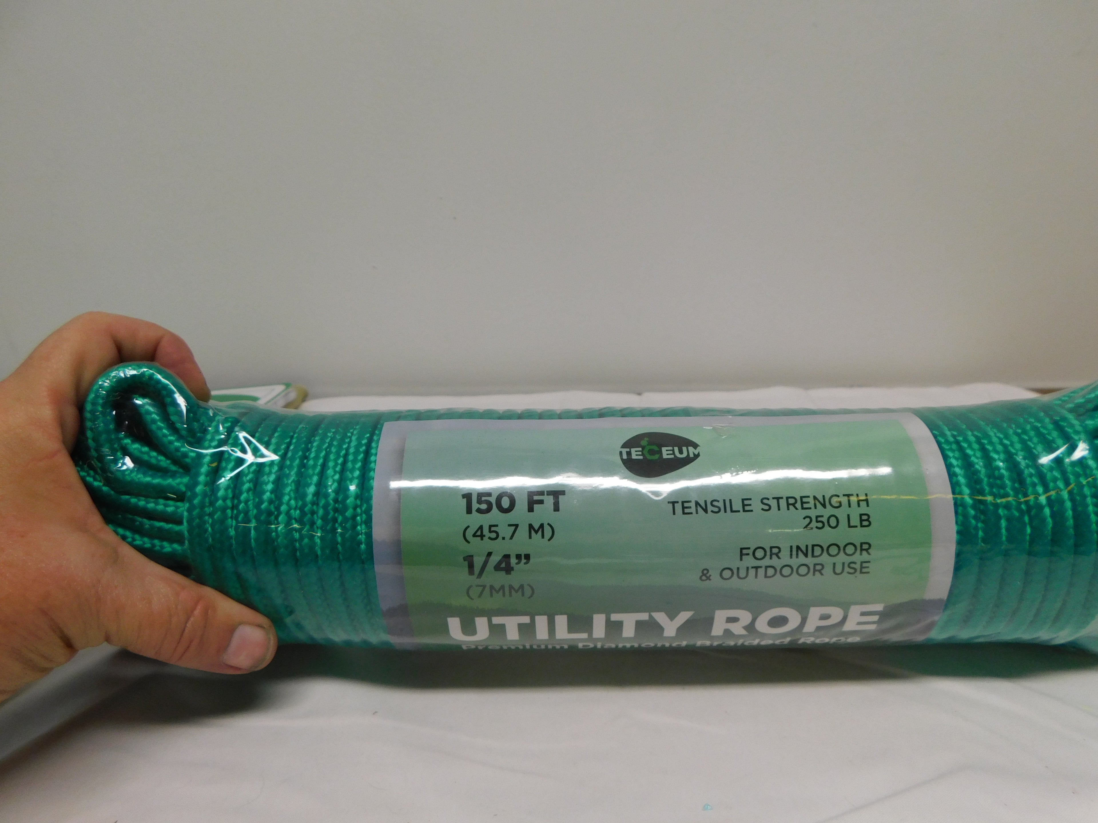 Utility rope 150 ft 1/4" Green