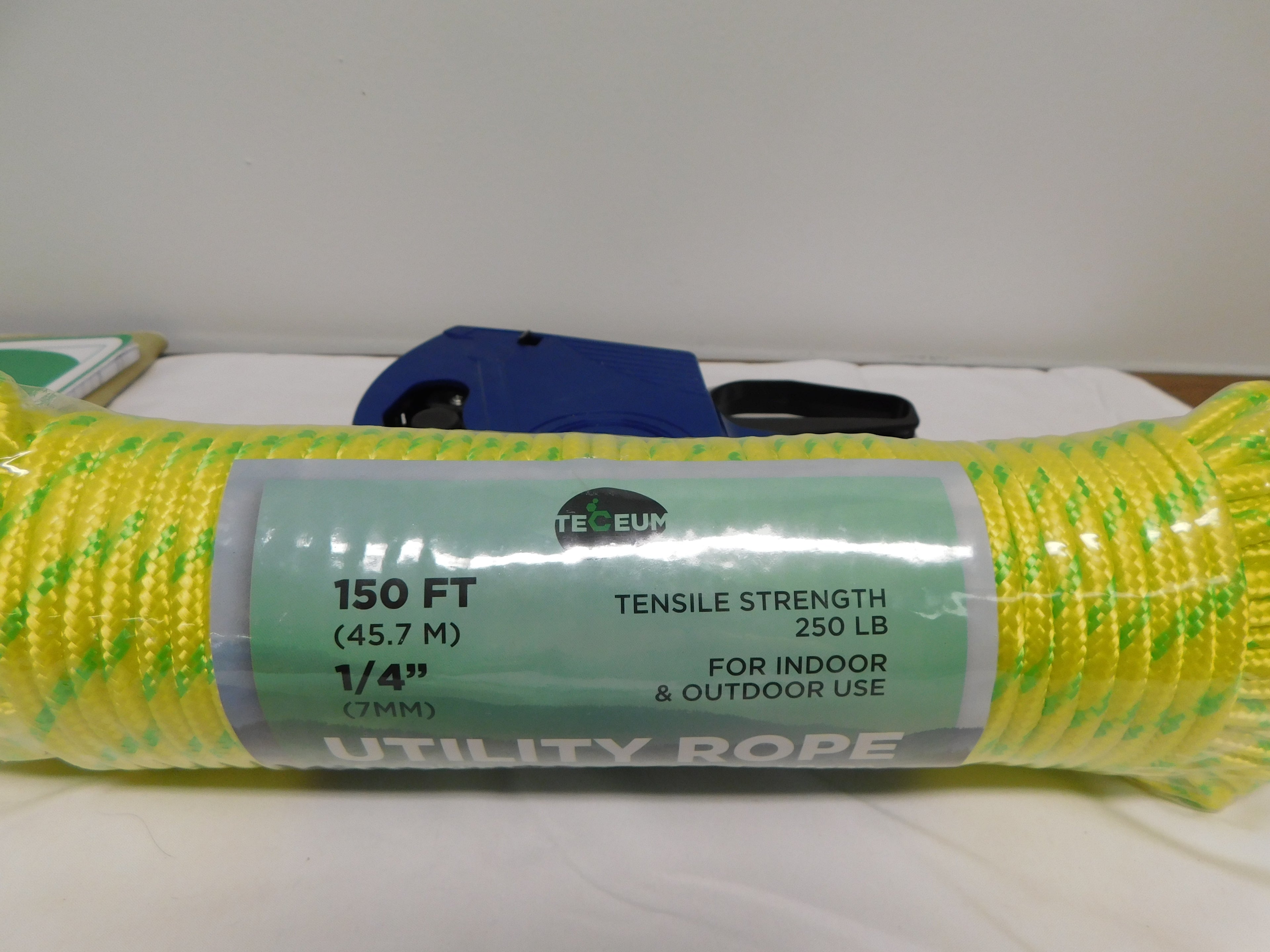 Utility Rope 150 ft 1/4" Neon Yellow and Green