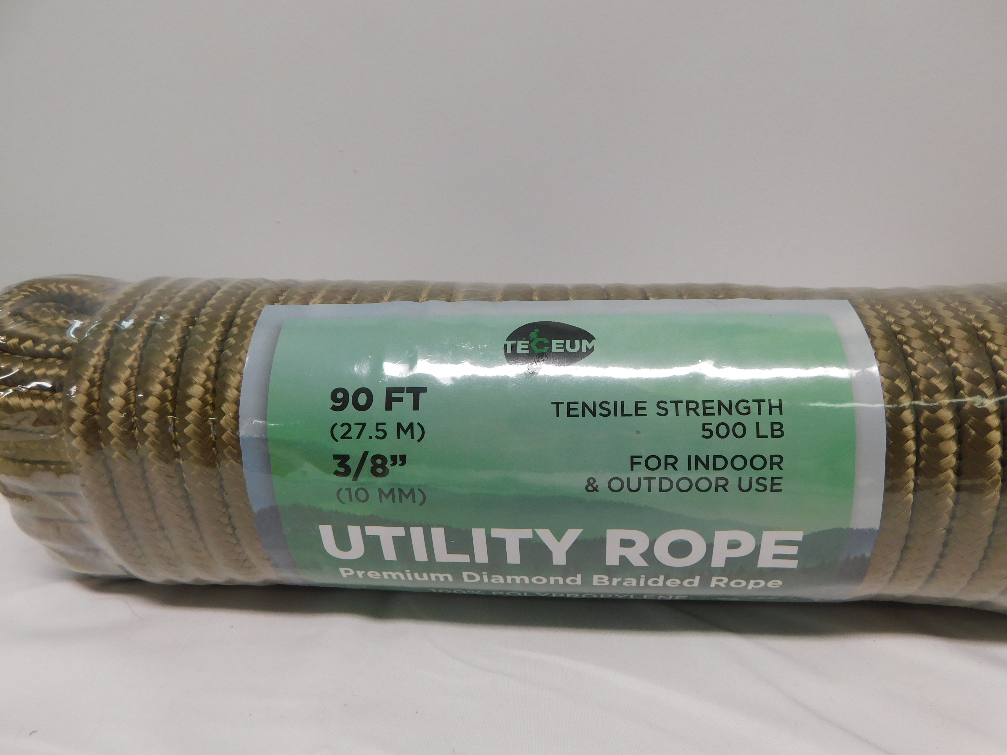Utility Rope 90 ft 3/8" Brown