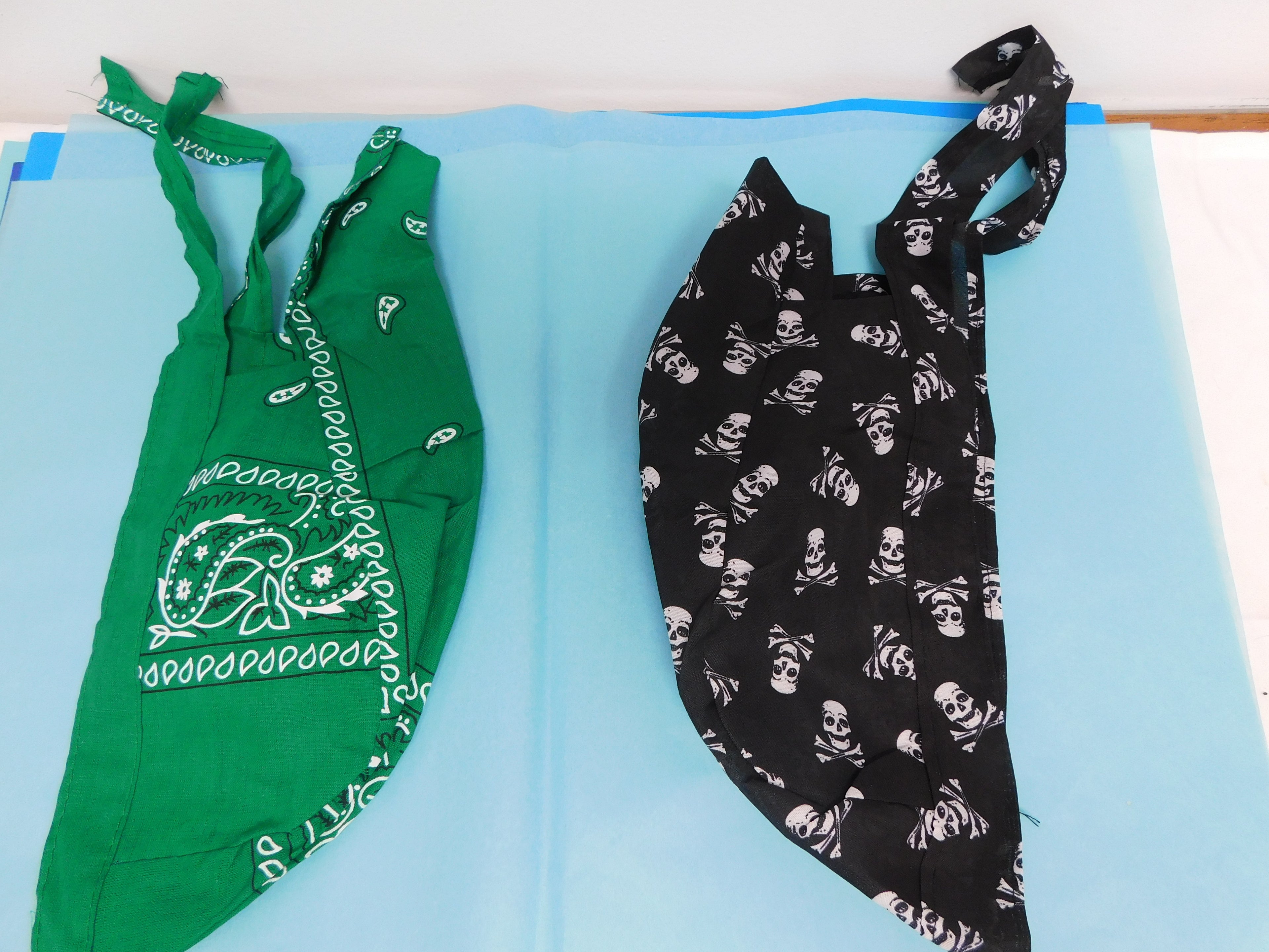 Durags Green and Black Skull and Cross Bones