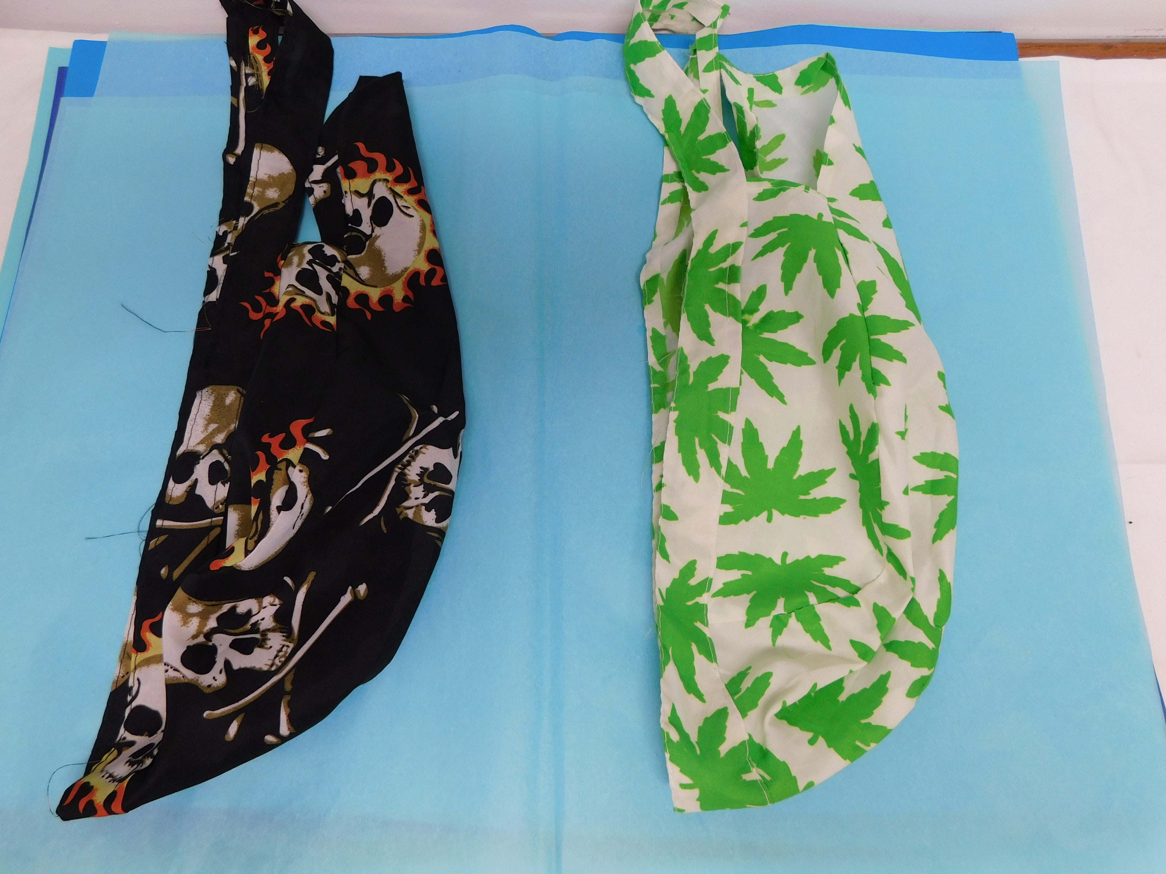 Durags Flaming Skulls and Green Leaves