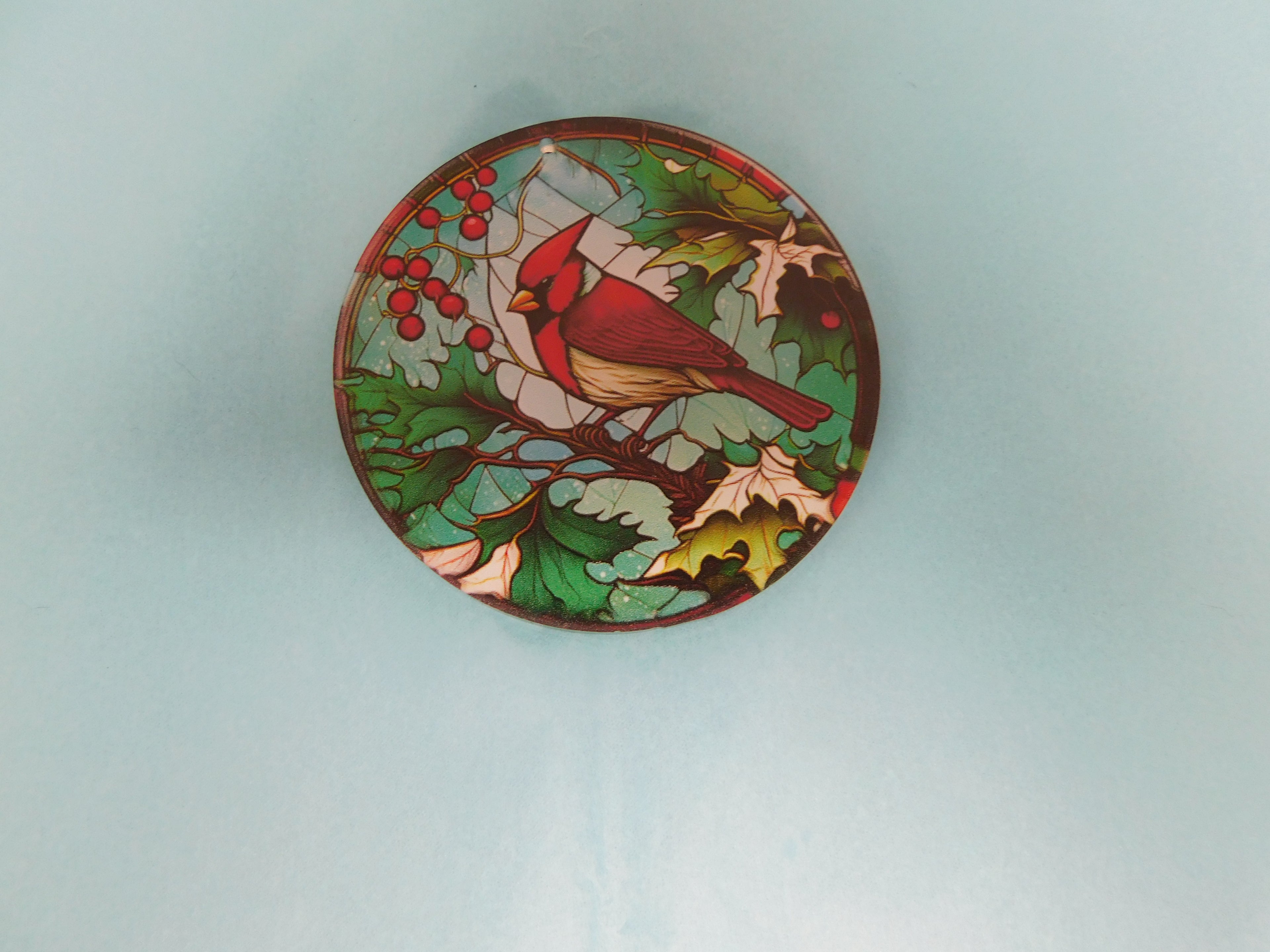 Acrylic Stained-Glass Cardinal Ornament