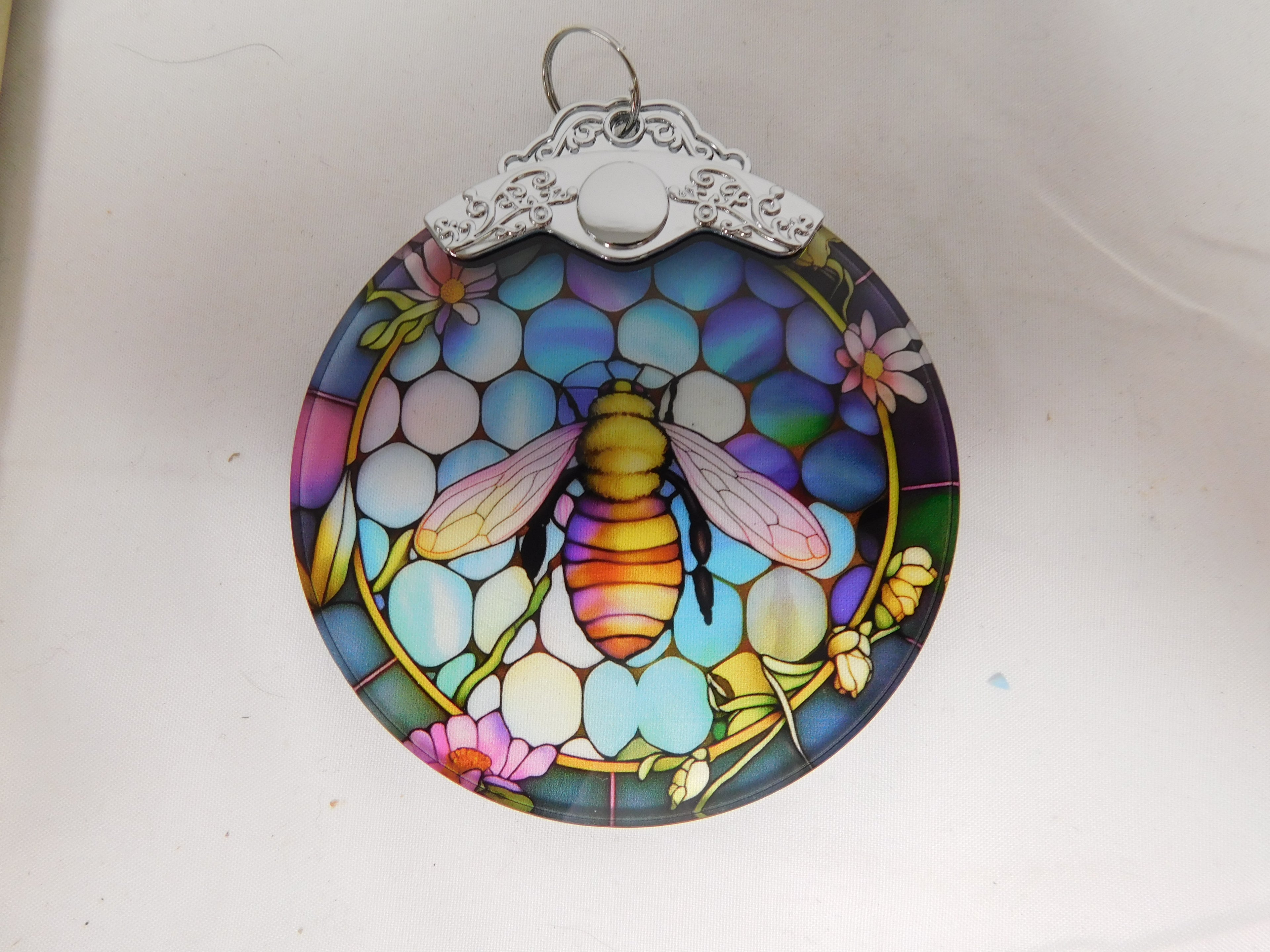 Acrylic Stained-Glass Ornament with a Bee