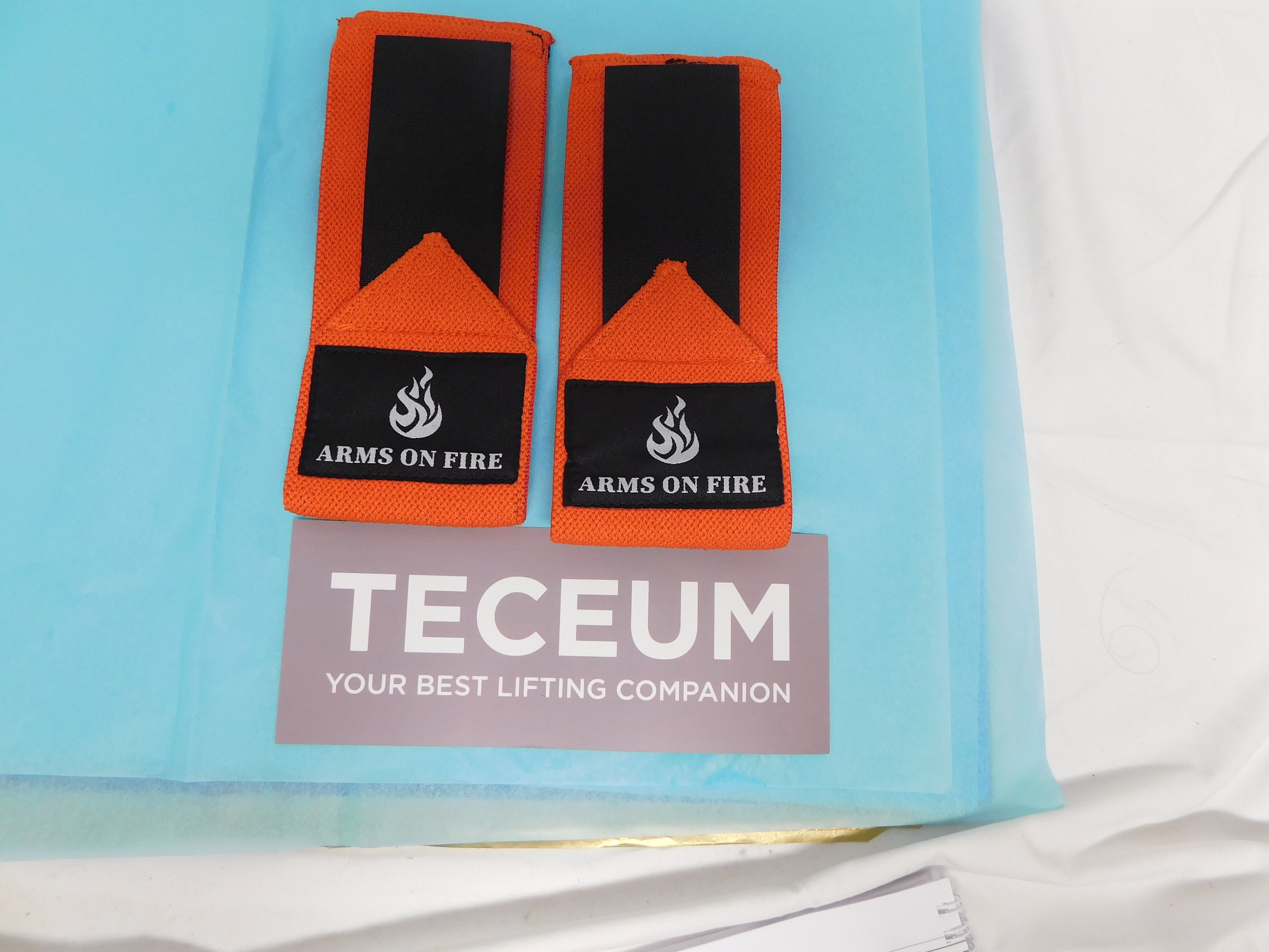 Teceum Weightlifting Wrist Straps 12" Red