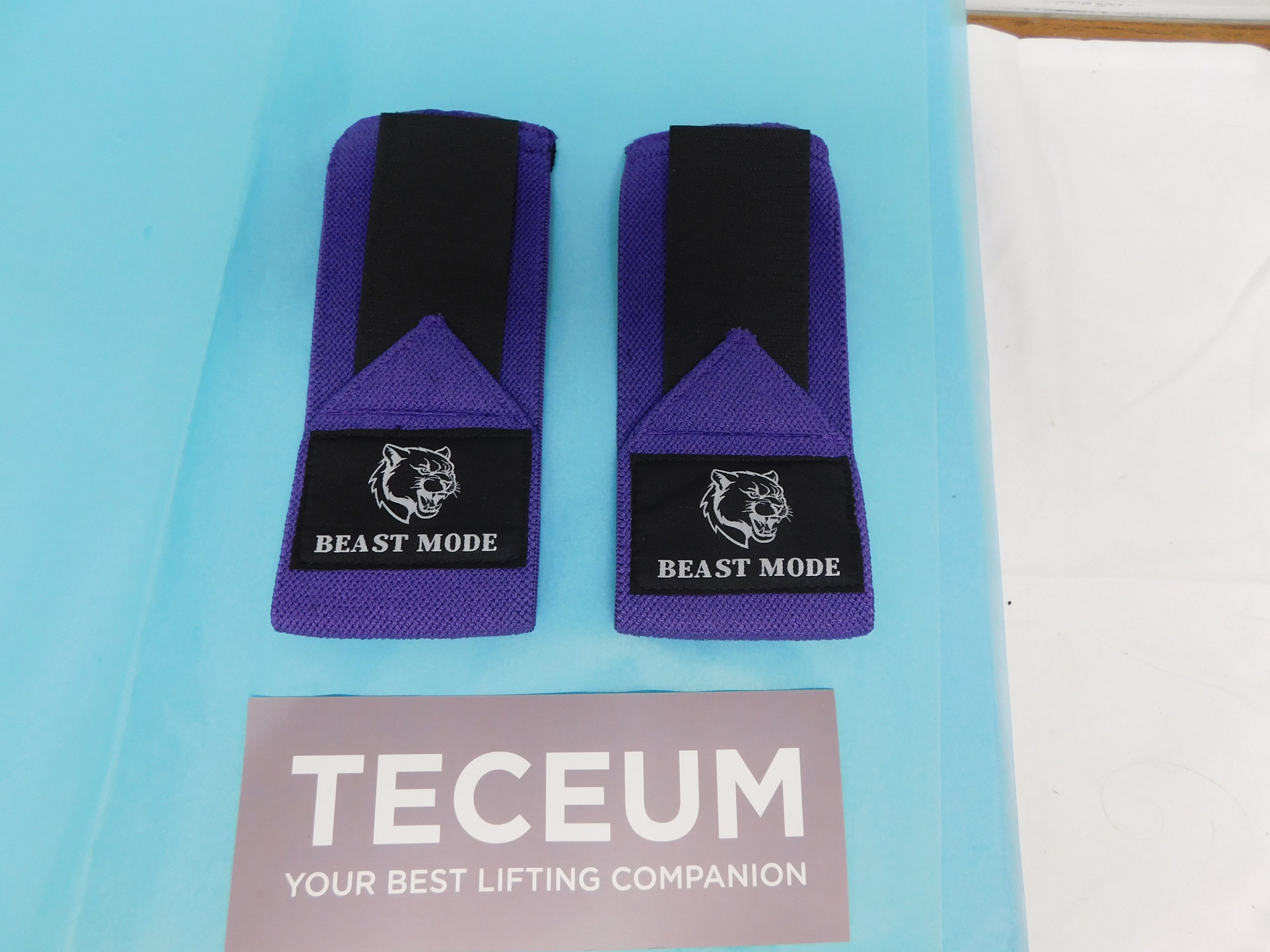 Teceum Weightlifting Wrist Straps 12" Purple