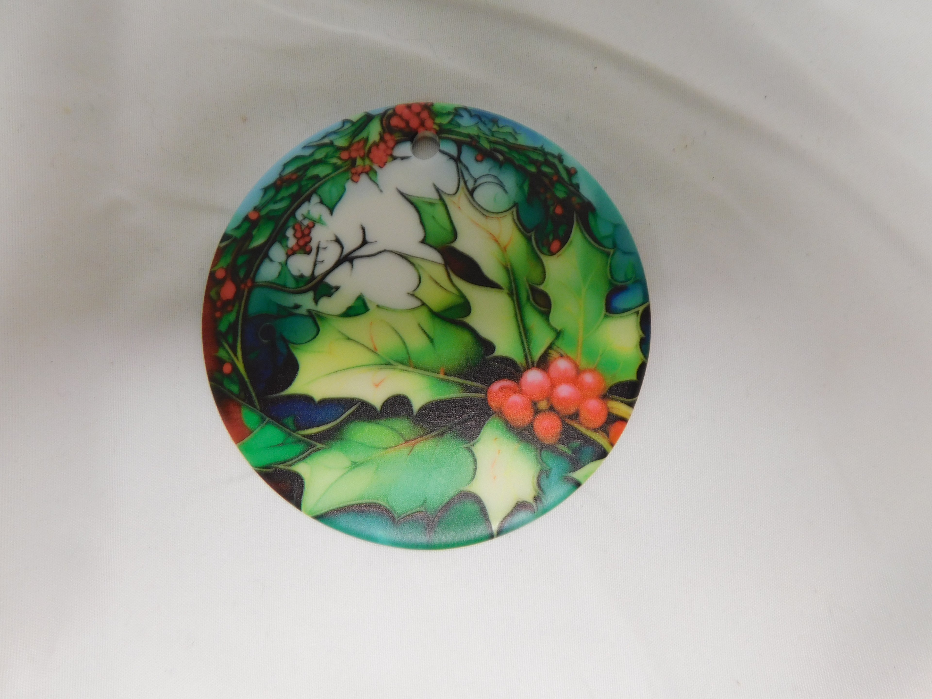 Ceramic Holly Ornament
