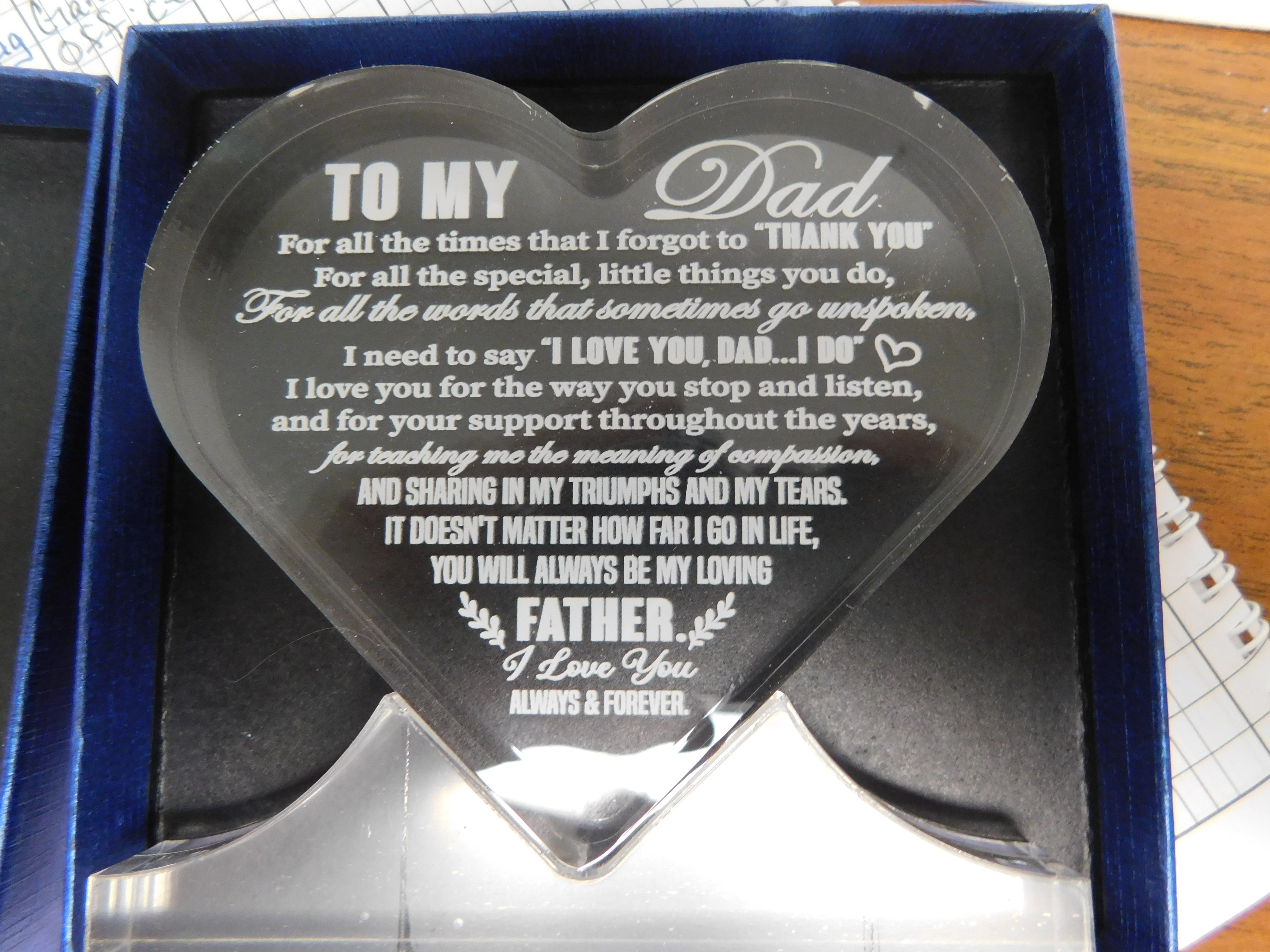 Acrylic Heart To My Dad