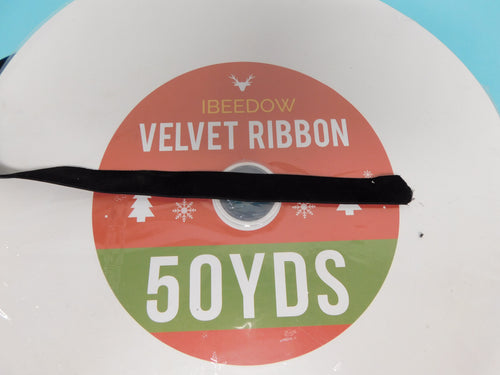 1/2" Black Velvet Ribbon