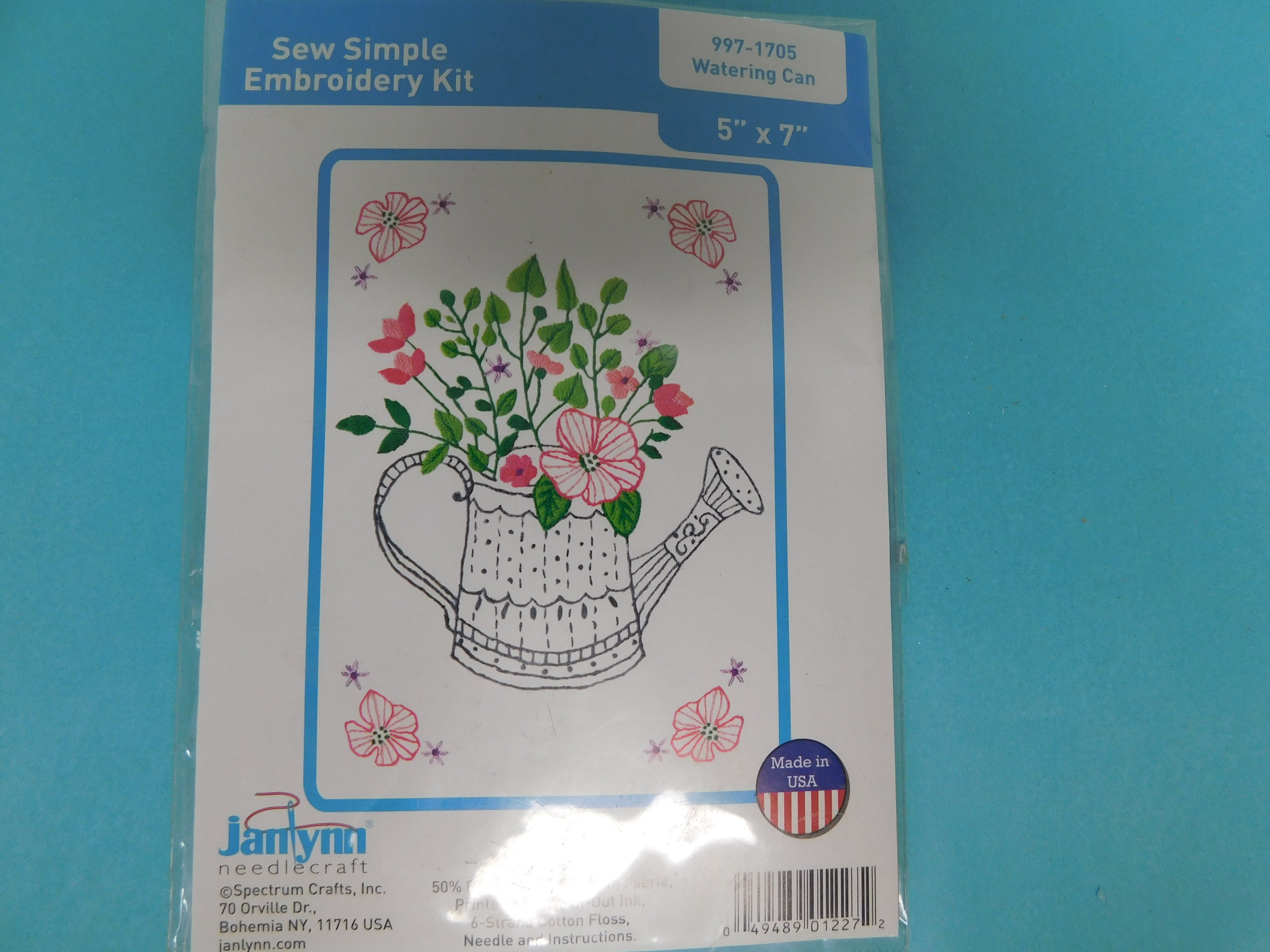 Janlynn 5X7 Embroidery Kit Watering Can