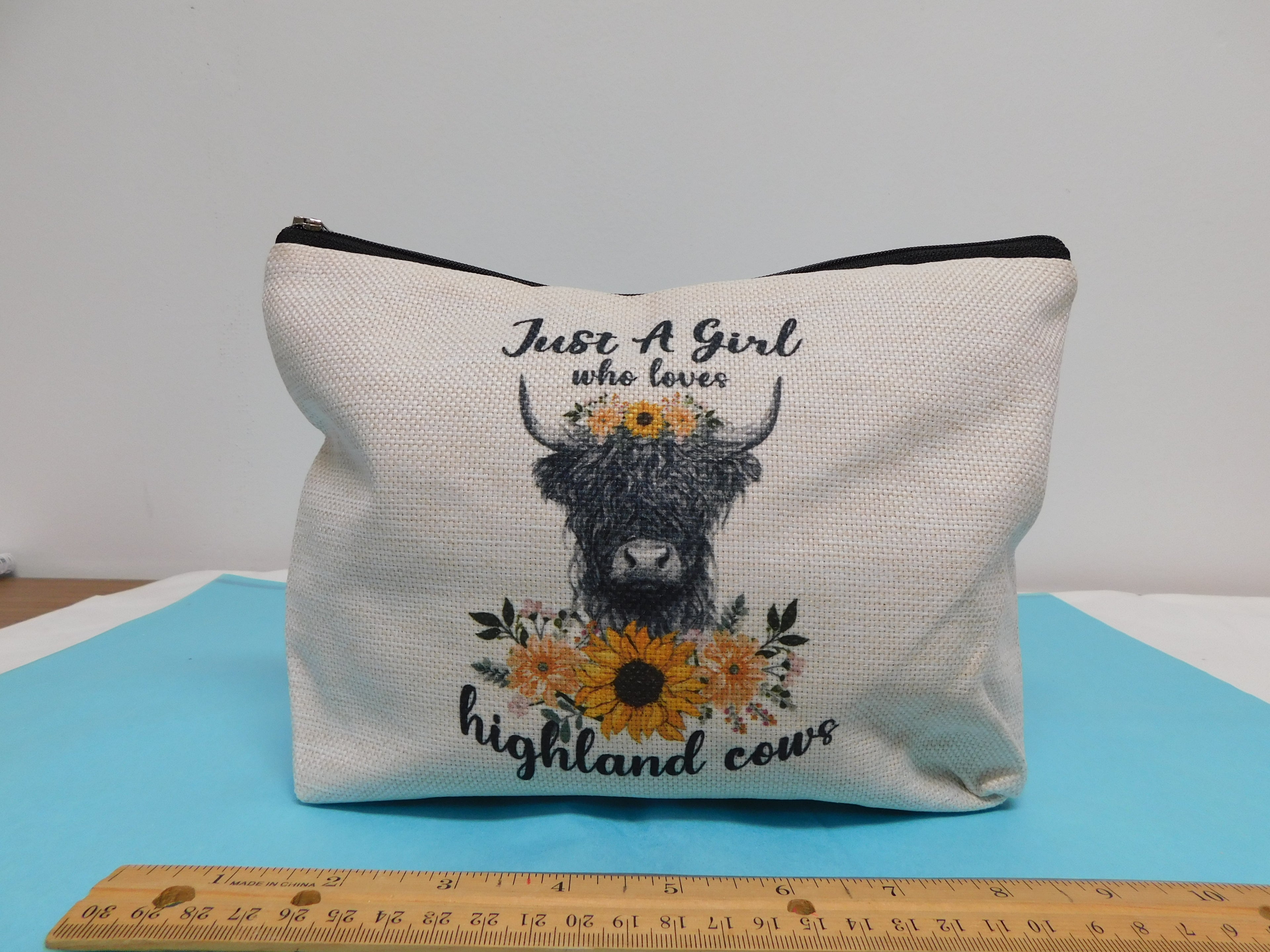 Makeup Bag with Highland Cow
