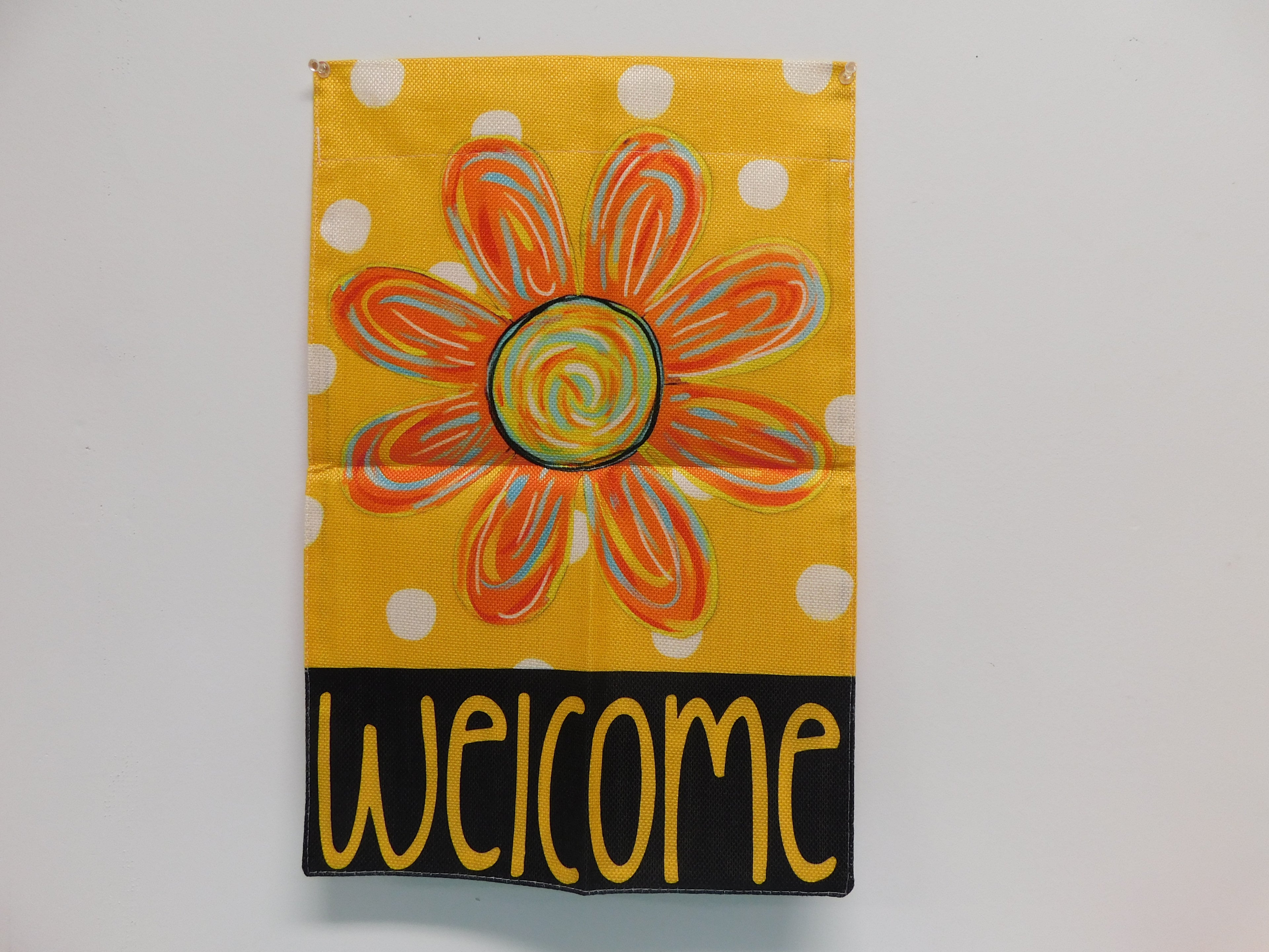 Yard Flag with Flower and Polka dots